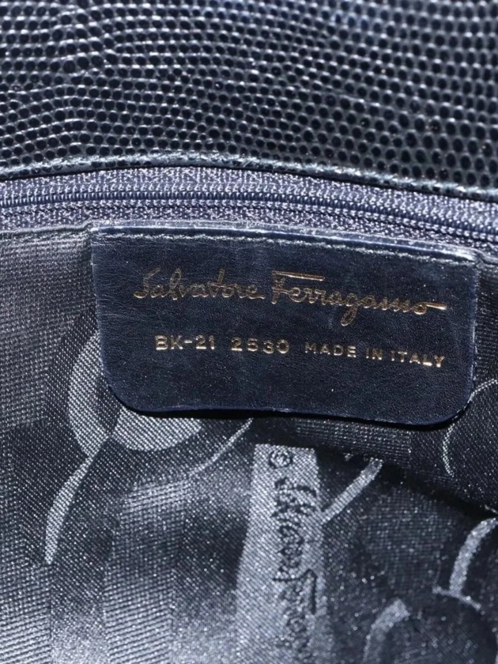 Salvatore Ferragamo Vala Tote Bag Leather Black Gold Auth am10419